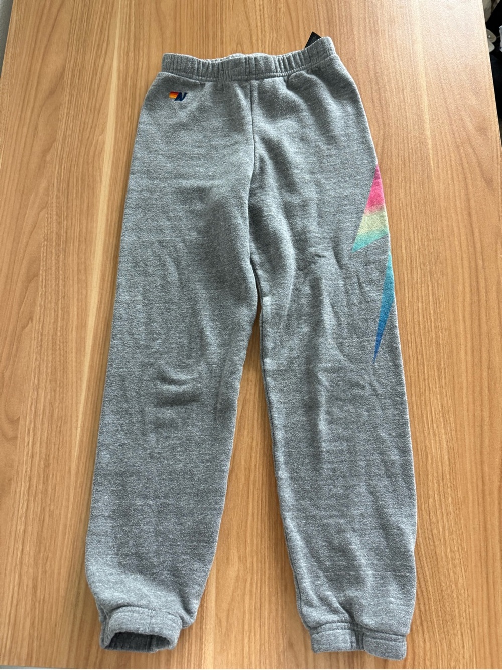Aviator Nation Sweatpants Gray Lightning Bolt Logo Joggers Kids 12